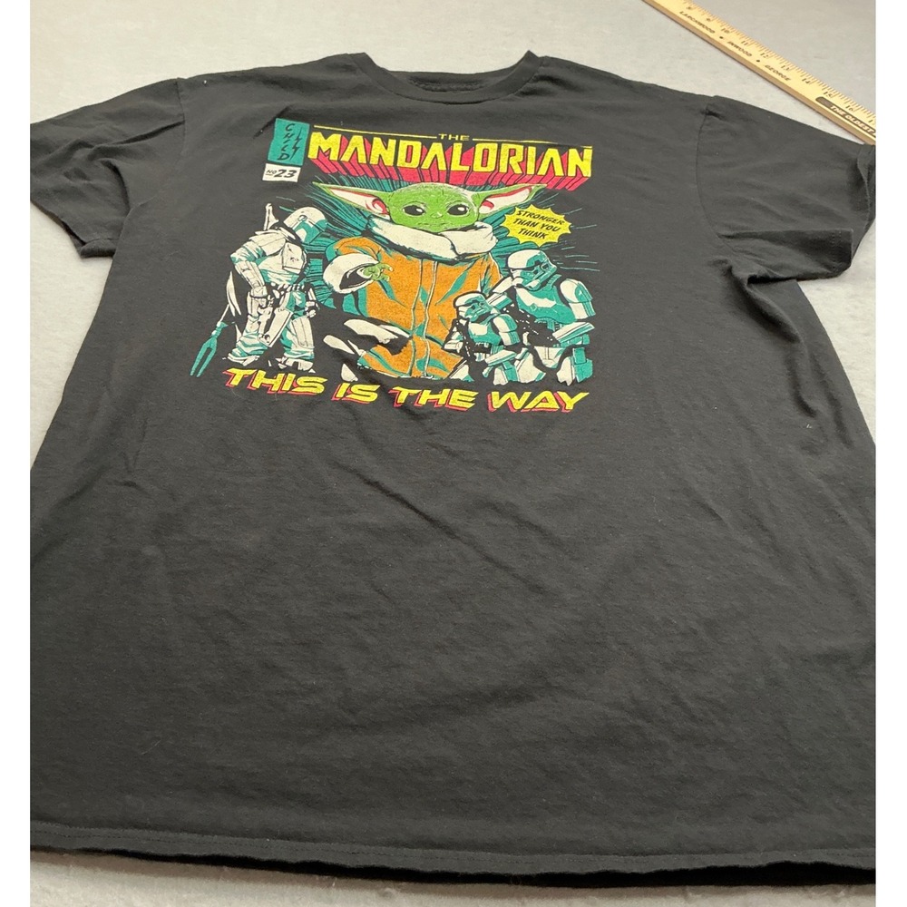 Starโ Wars The Mandalorian Grogu Graphic T-Shirt Black Size L This Is The Way